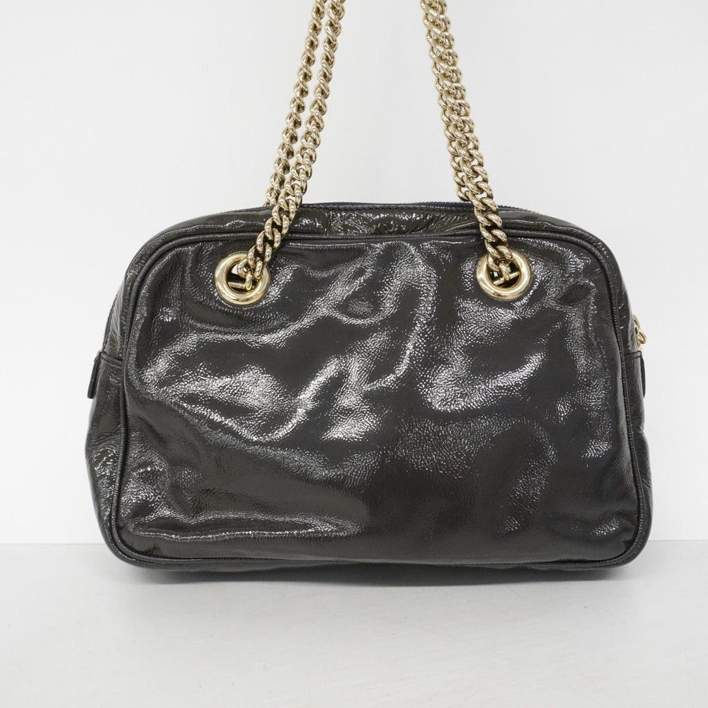 Gucci Shoulder Bag Soho Enamel Navy Champagne Gold — view 8