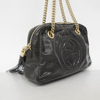 Gucci Shoulder Bag Soho Enamel Navy Champagne Gold — view 2