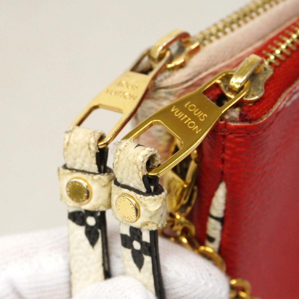 Louis Vuitton Shoulder Bag Monogram Giant Pochette Double Zip Red Pink — view 6