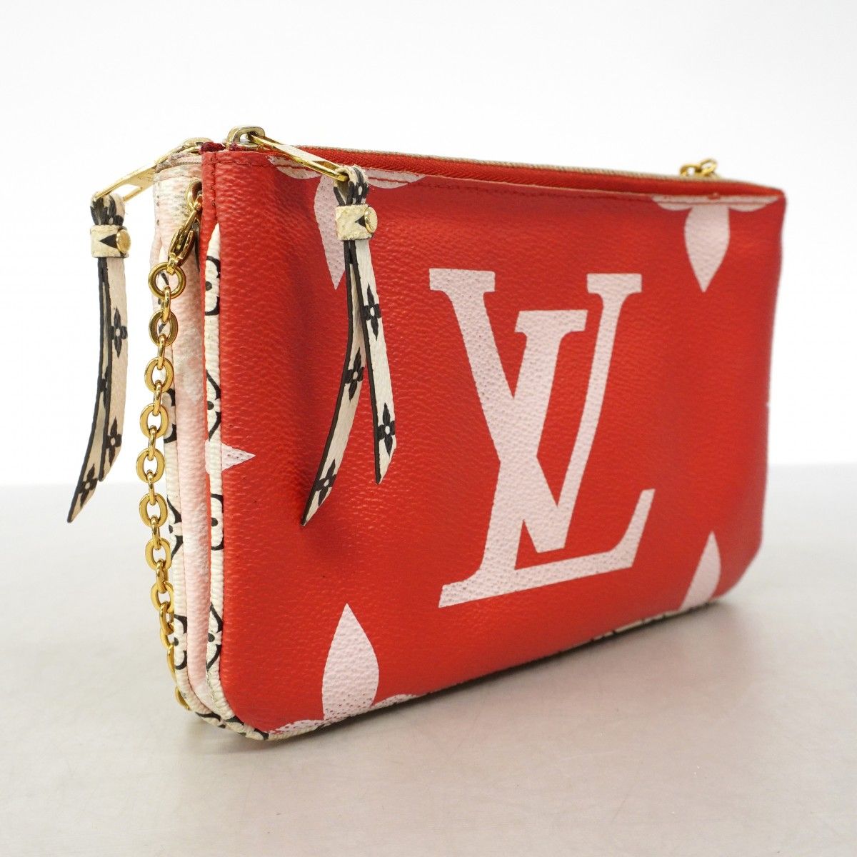 Louis Vuitton Shoulder Bag Monogram Giant Pochette Double Zip Red Pink — view 2