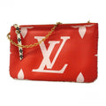 Louis Vuitton Shoulder Bag Monogram Giant Pochette Double Zip Red Pink