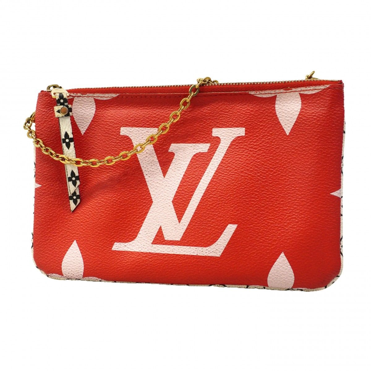Louis Vuitton Shoulder Bag Monogram Giant Pochette Double Zip Red Pink