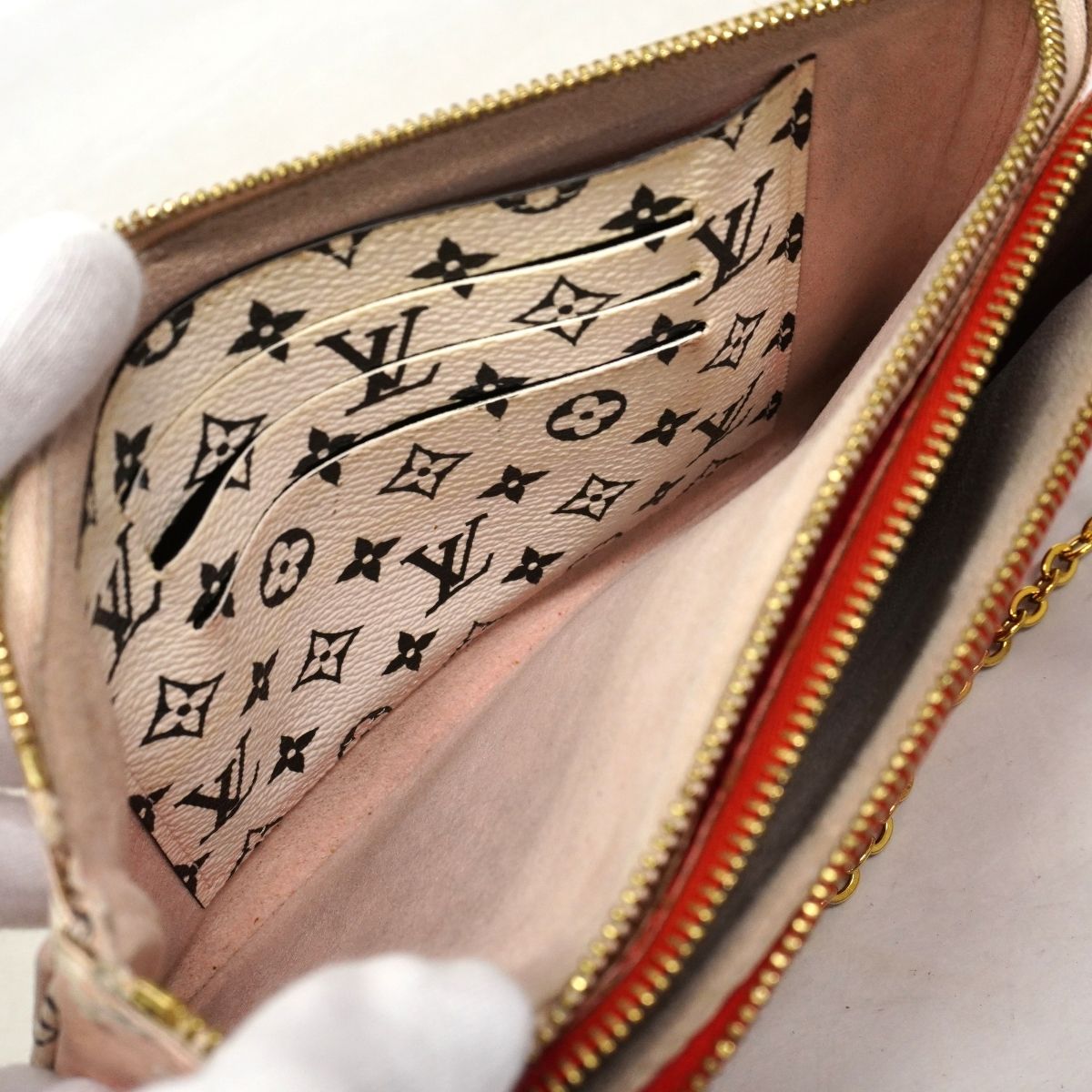 Louis Vuitton Shoulder Bag Monogram Giant Pochette Double Zip Red Pink — view 4