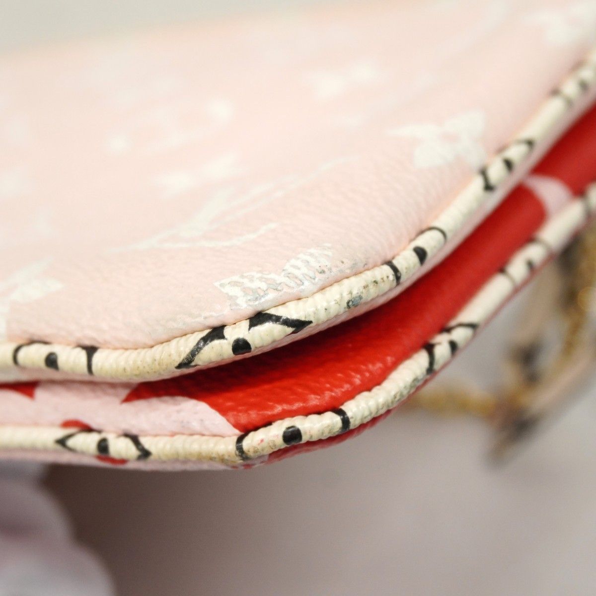 Louis Vuitton Shoulder Bag Monogram Giant Pochette Double Zip Red Pink — view 8