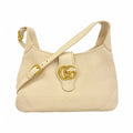 Gucci Shoulder Bag Aphrodite Leather Beige Gold