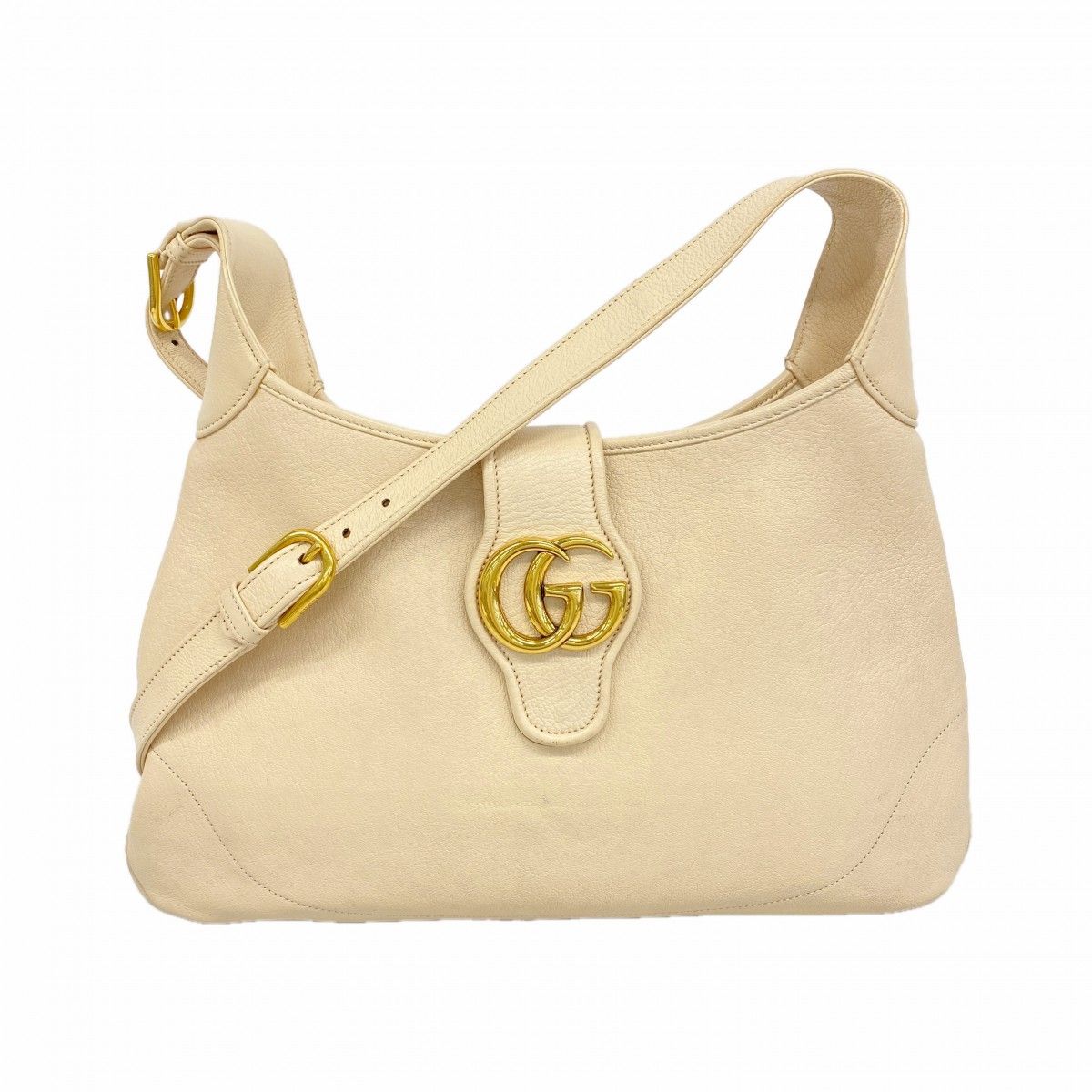 Gucci Shoulder Bag Aphrodite Leather Beige Gold