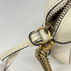 Gucci Shoulder Bag GG Marmont Leather White Gold — view 8