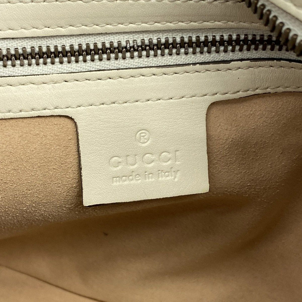Gucci Shoulder Bag GG Marmont Leather White Gold — view 5