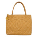 Chanel Tote Reissue Caviar Leather Beige Gold