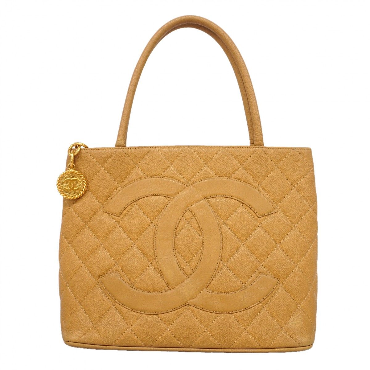 Chanel Tote Reissue Caviar Leather Beige Gold
