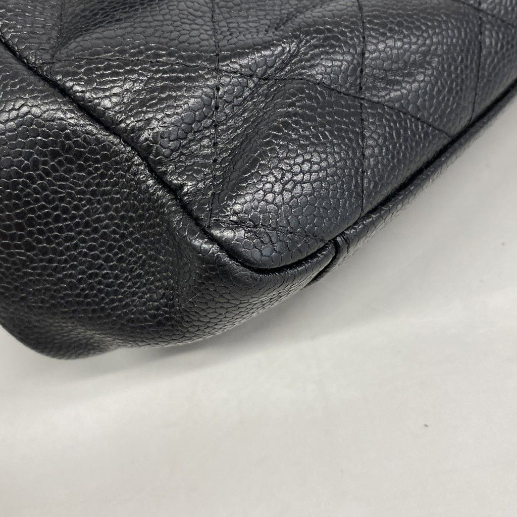 Chanel Tote Quilted Caviar Leather Black Gold — view 6