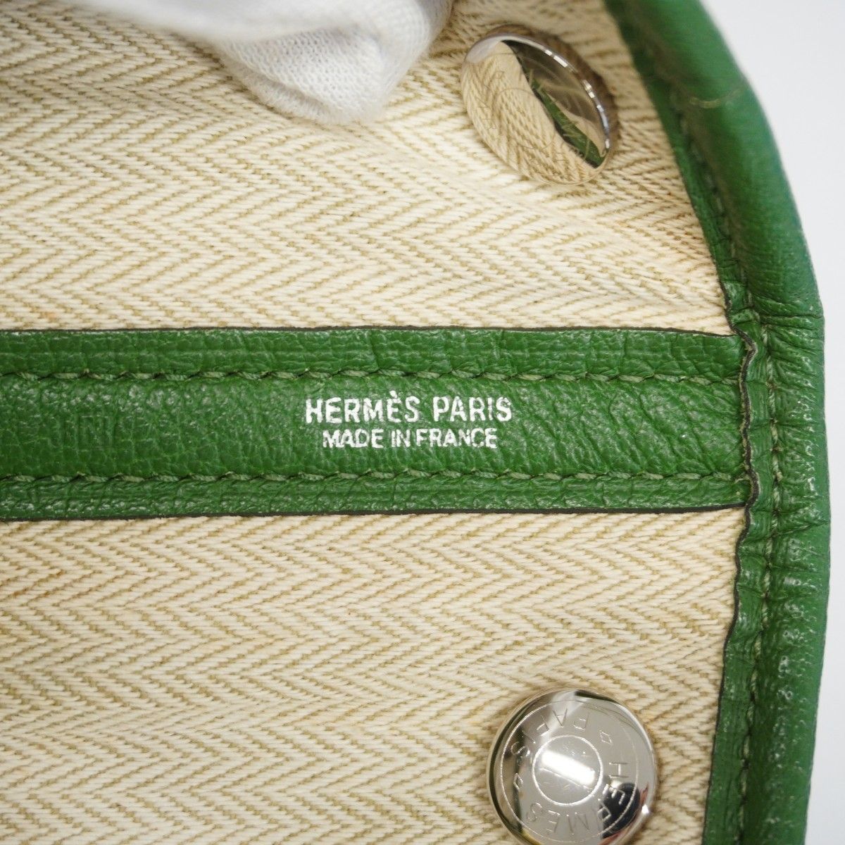 Hermes Tote Garden Party TPM Negonda Bamboo Silver — view 5
