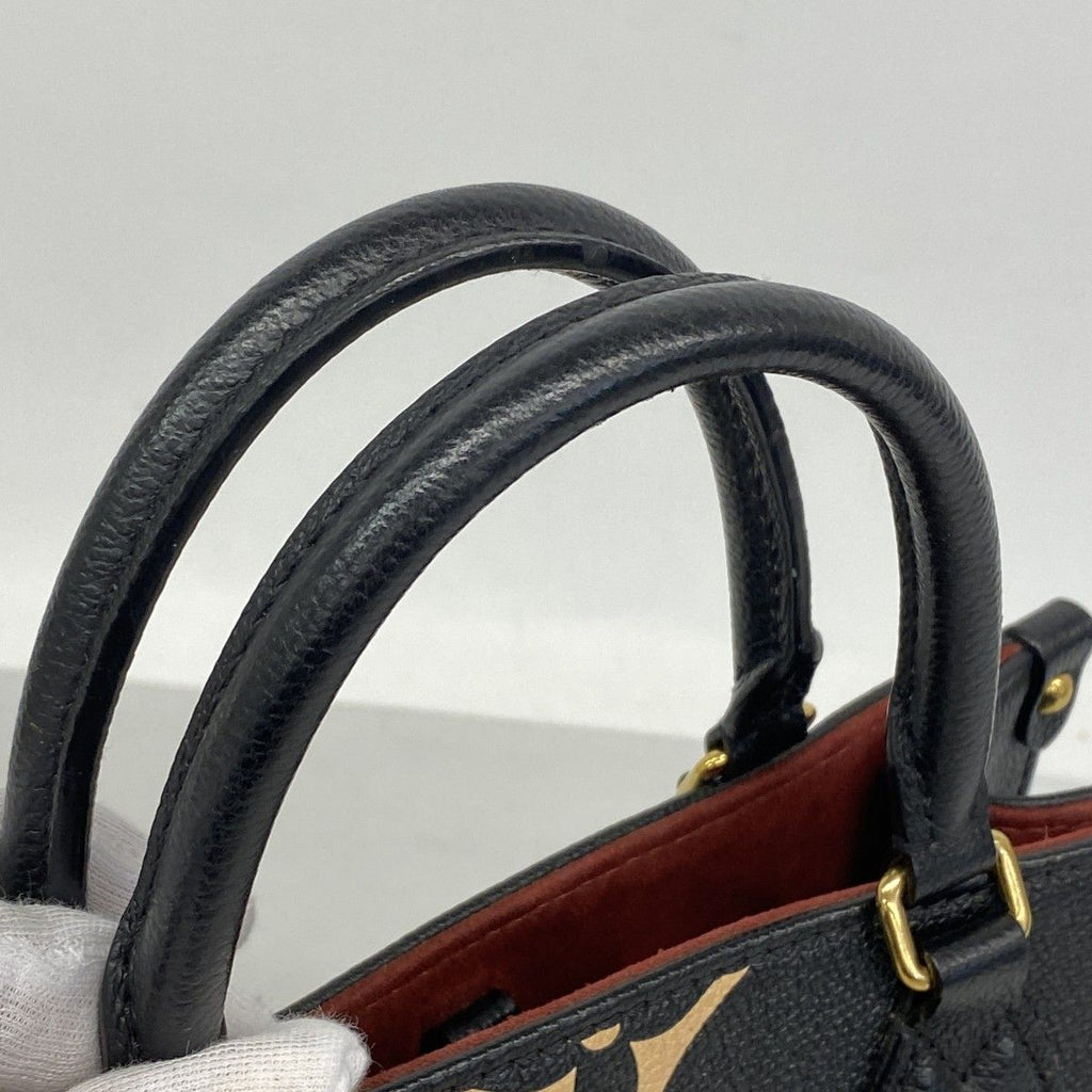 Louis Vuitton Handbag Monogram Empreinte On The Go PM Black Beige 2-Way — view 8