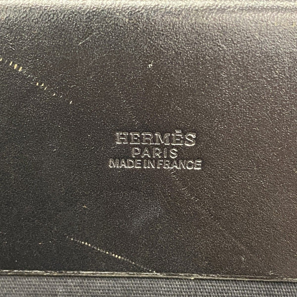 Hermes Tote Herbag Cabas MM Toile Officier Black Silver — view 5
