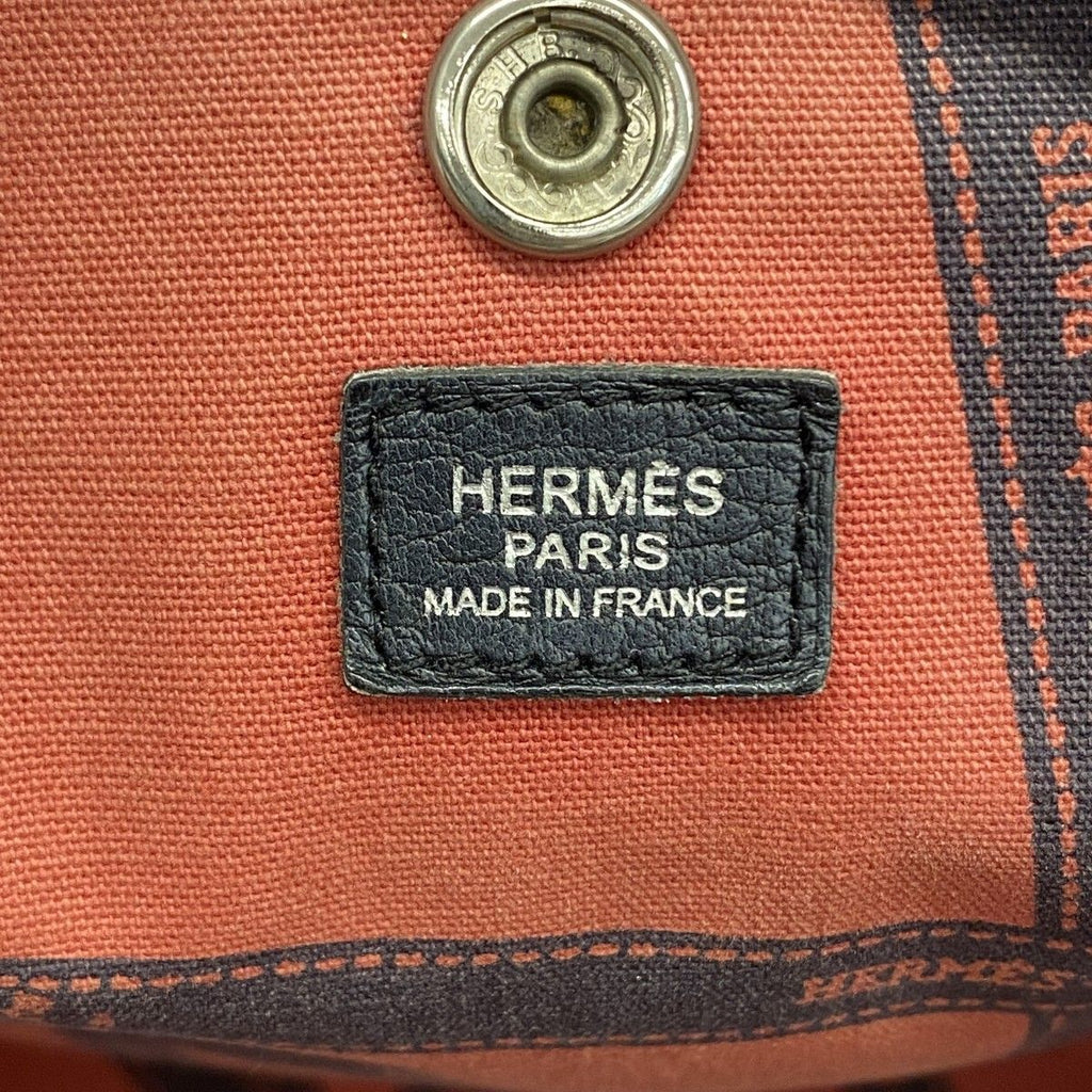 Hermes Tote Garden Party PM Bolduc Ribbon Toile Ash Black Silver — view 5