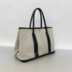 Hermes Tote Garden Party PM Bolduc Ribbon Toile Ash Black Silver — view 2