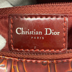 Dior Handbag Trotter Leather Red Silver 2-Way — view 5