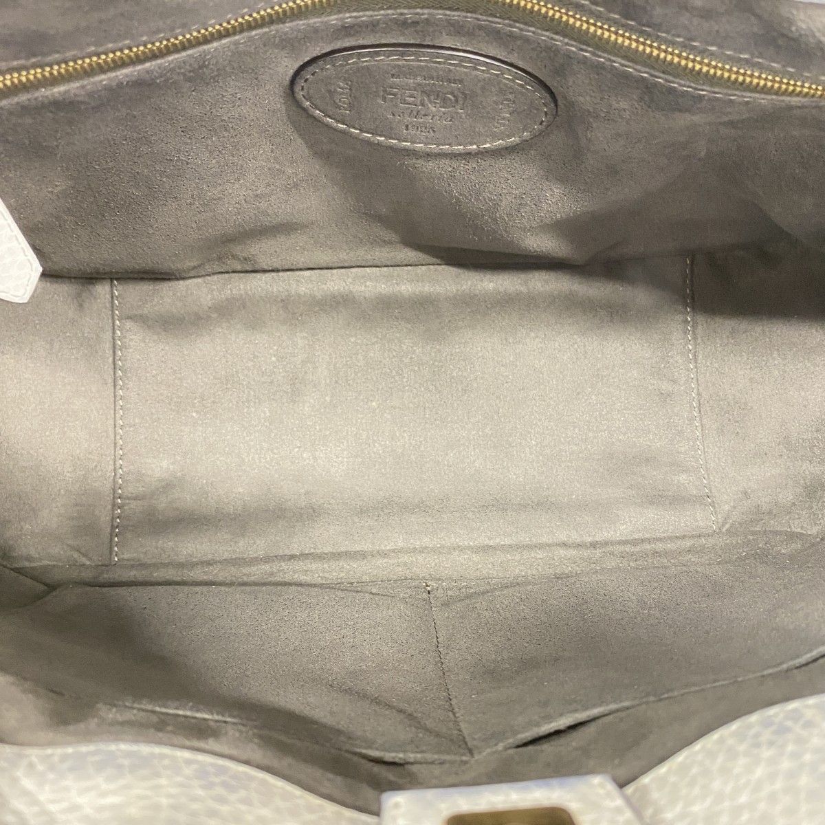 Fendi Handbag Selleria Leather White Gold 2-Way — view 4