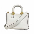Fendi Handbag Selleria Leather White Gold 2-Way