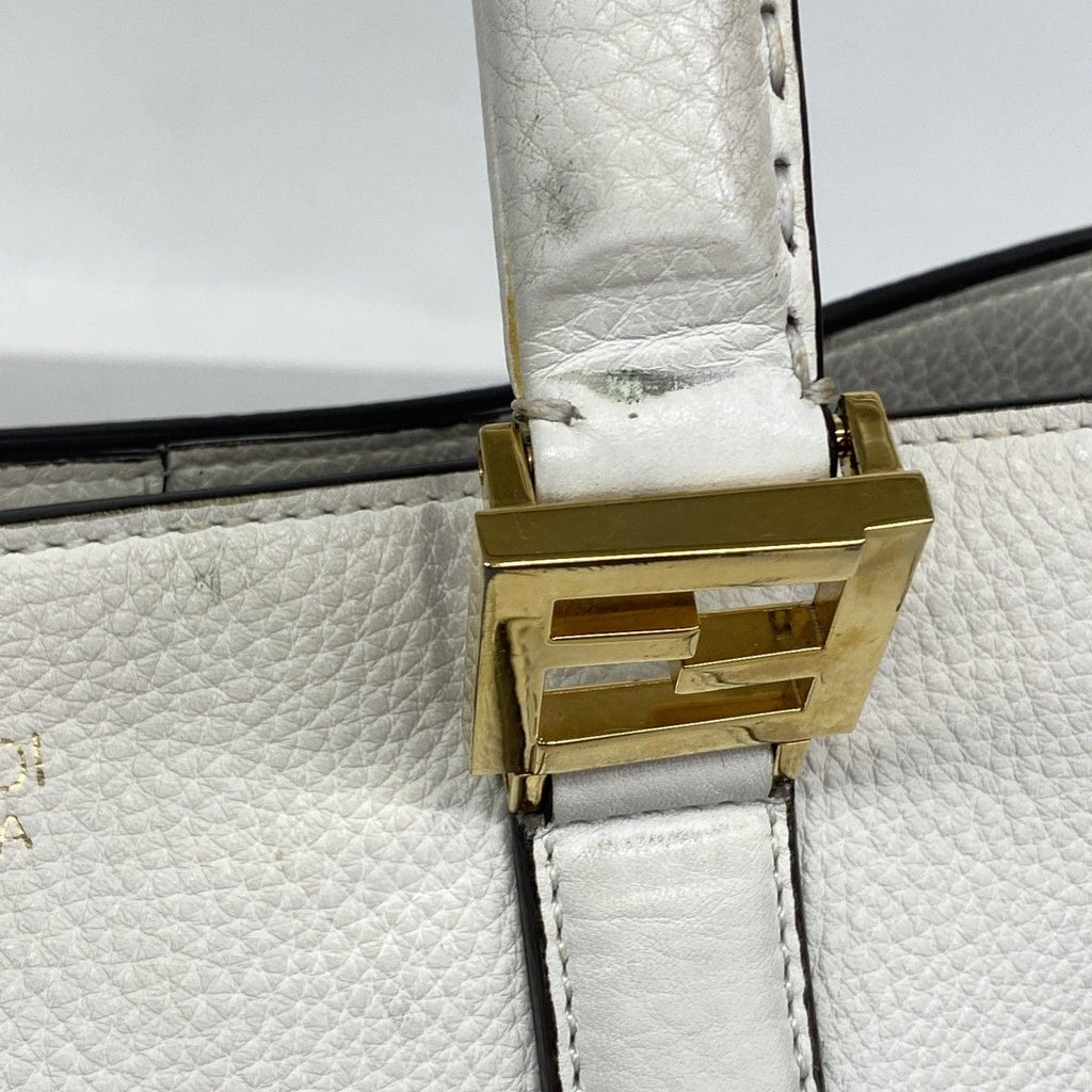Fendi Handbag Selleria Leather White Gold 2-Way — view 6