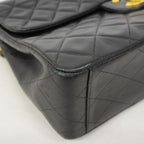 Chanel Shoulder Bag Maxi Quilted Lambskin Black Gold — view 6