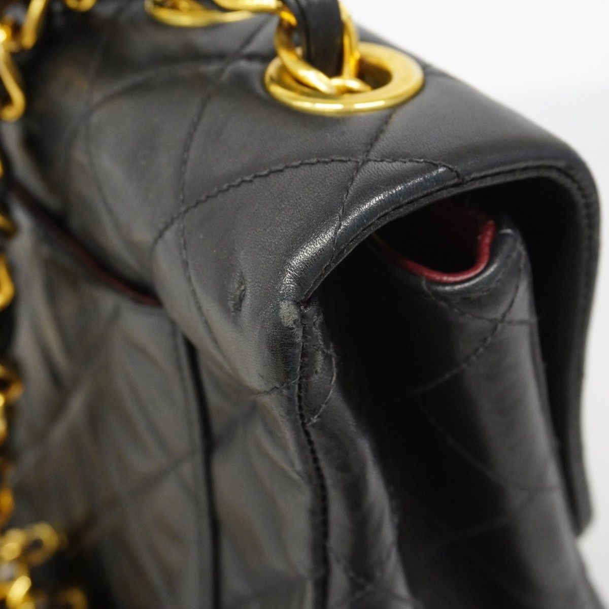 Chanel Shoulder Bag Maxi Quilted Lambskin Black Gold — view 7