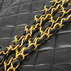 Chanel Shoulder Bag Maxi Quilted Lambskin Black Gold — view 8