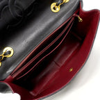 Chanel Shoulder Bag Maxi Quilted Lambskin Black Gold — view 4