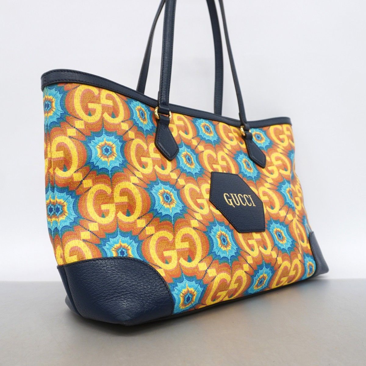 Gucci Tote Kaleidoscope Yellow Navy Gold — view 2