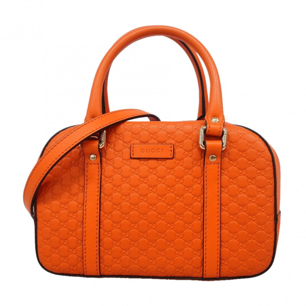 Gucci Handbag Micro Guccissima Leather Orange Champagne Gold 2-Way