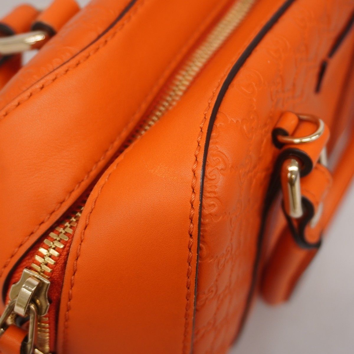 Gucci Handbag Micro Guccissima Leather Orange Champagne Gold 2-Way — view 8