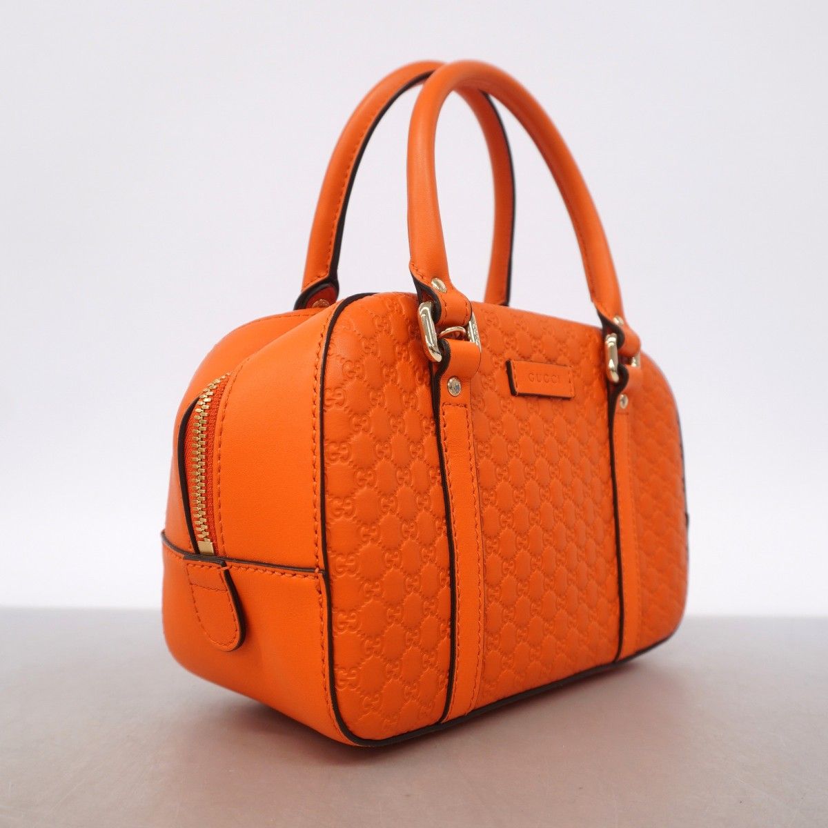 Gucci Handbag Micro Guccissima Leather Orange Champagne Gold 2-Way — view 2