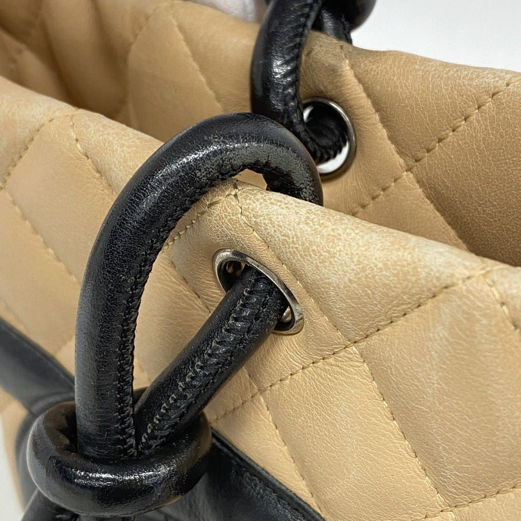 Chanel Tote Cambon Lambskin Brown Black Silver — view 6