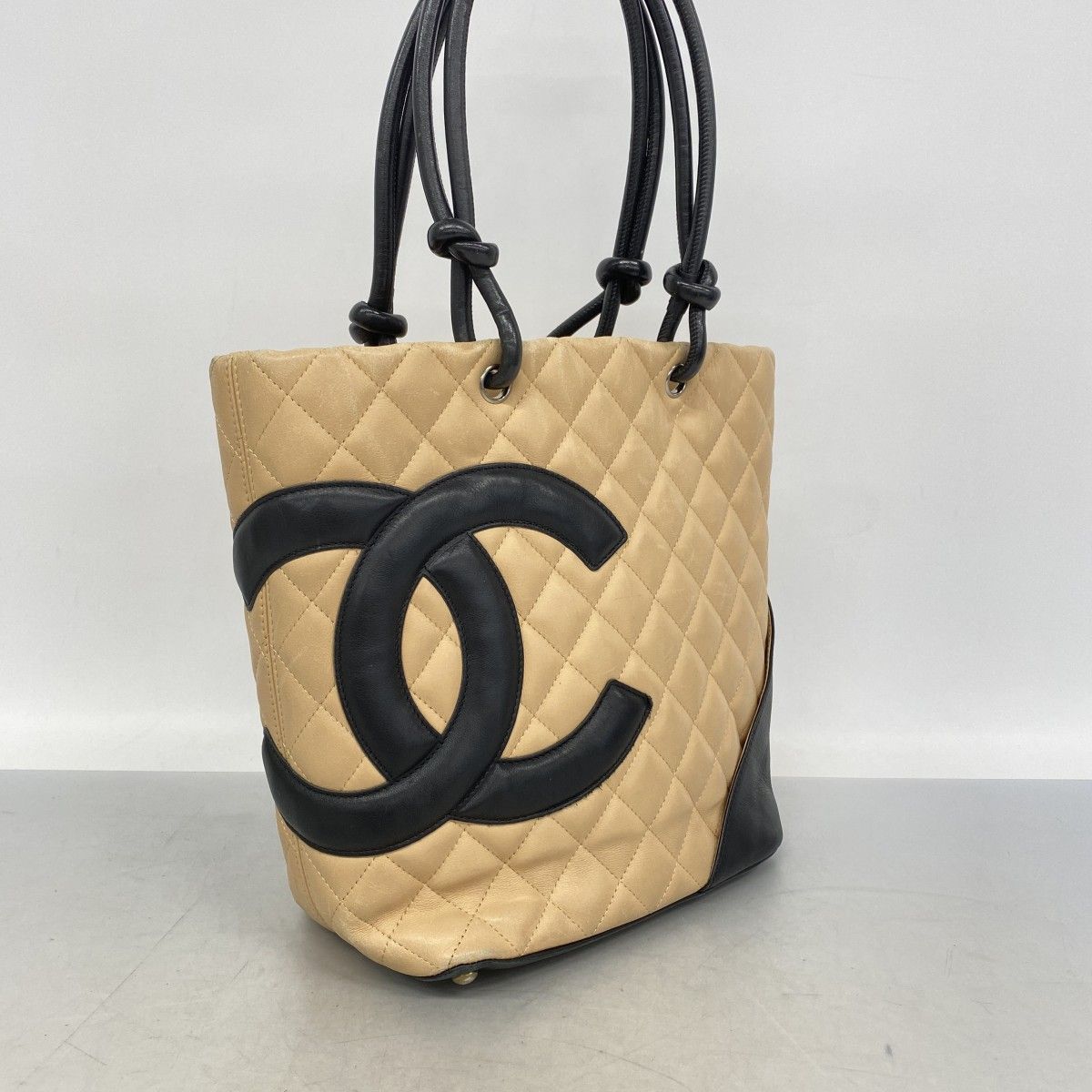 Chanel Tote Cambon Lambskin Brown Black Silver — view 2