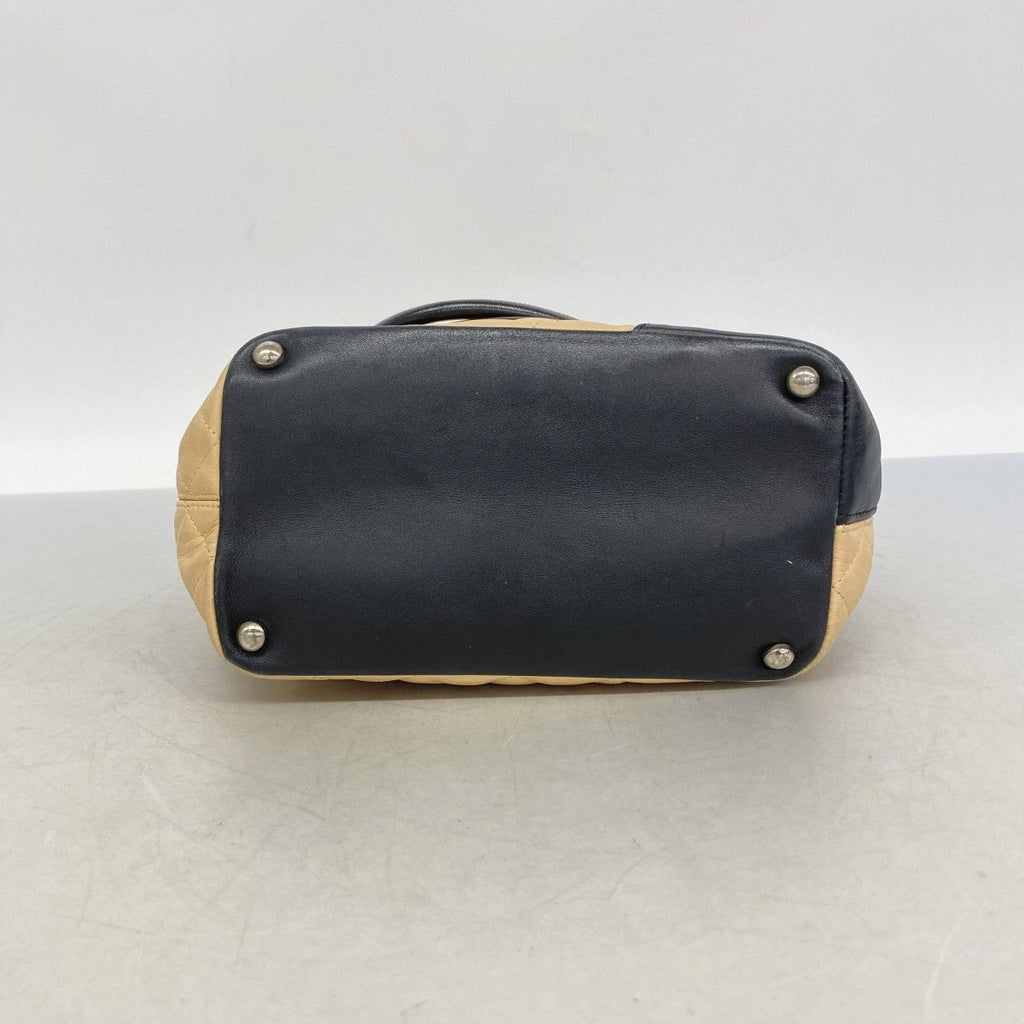 Chanel Tote Cambon Lambskin Brown Black Silver — view 3
