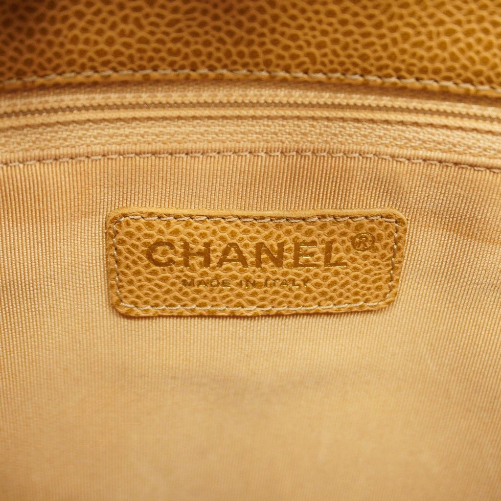 Chanel Chain Tote Quilted Caviar Leather Brown Gold — view 5