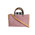 Gucci Bicolor 2-Way Bag Bamboo Handbag Pink