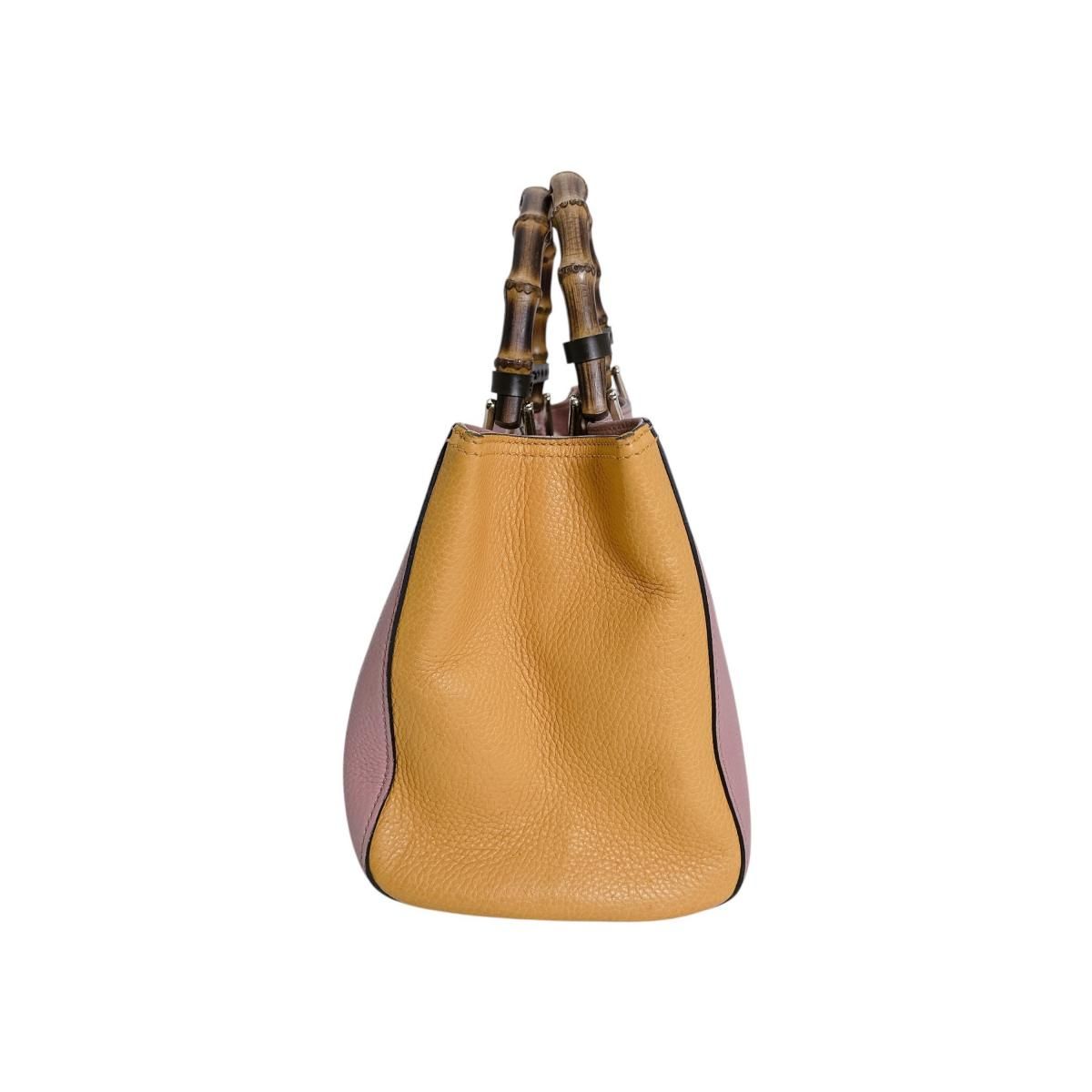 Gucci Bicolor 2-Way Bag Bamboo Handbag Pink — view 3