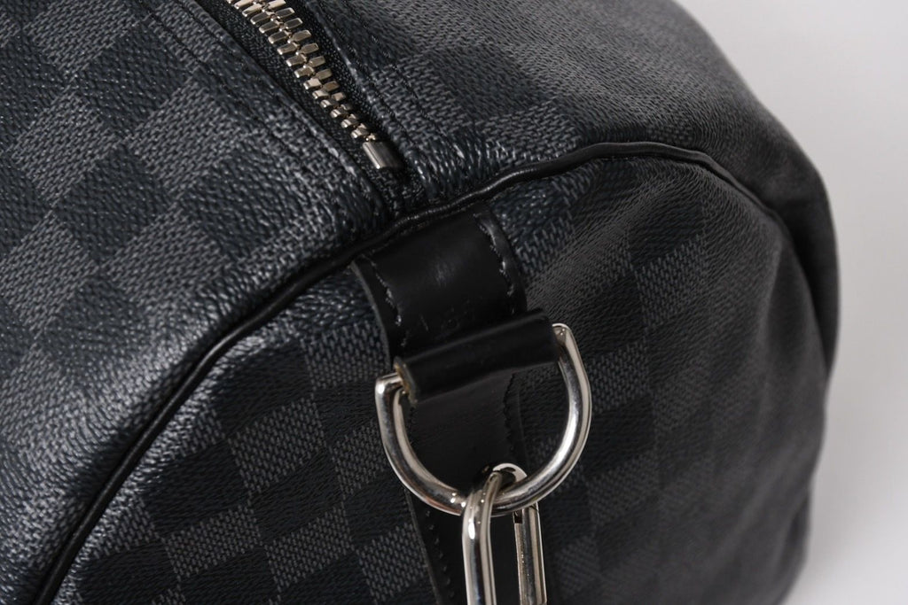 Louis Vuitton Keepall Bandouliere 55 Boston Bag Damier Graphite Black — view 5