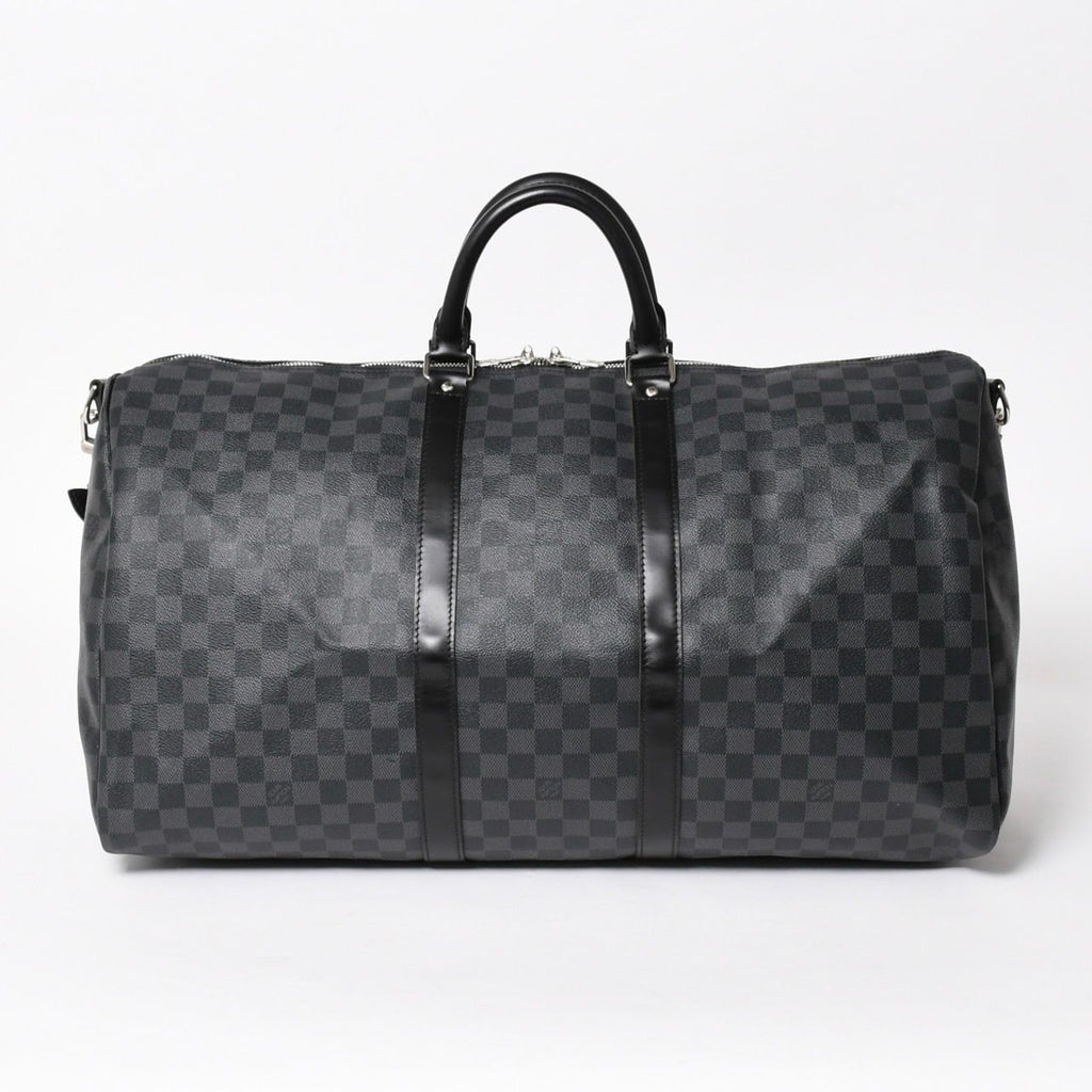 Louis Vuitton Keepall Bandouliere 55 Boston Bag Damier Graphite Black — view 2