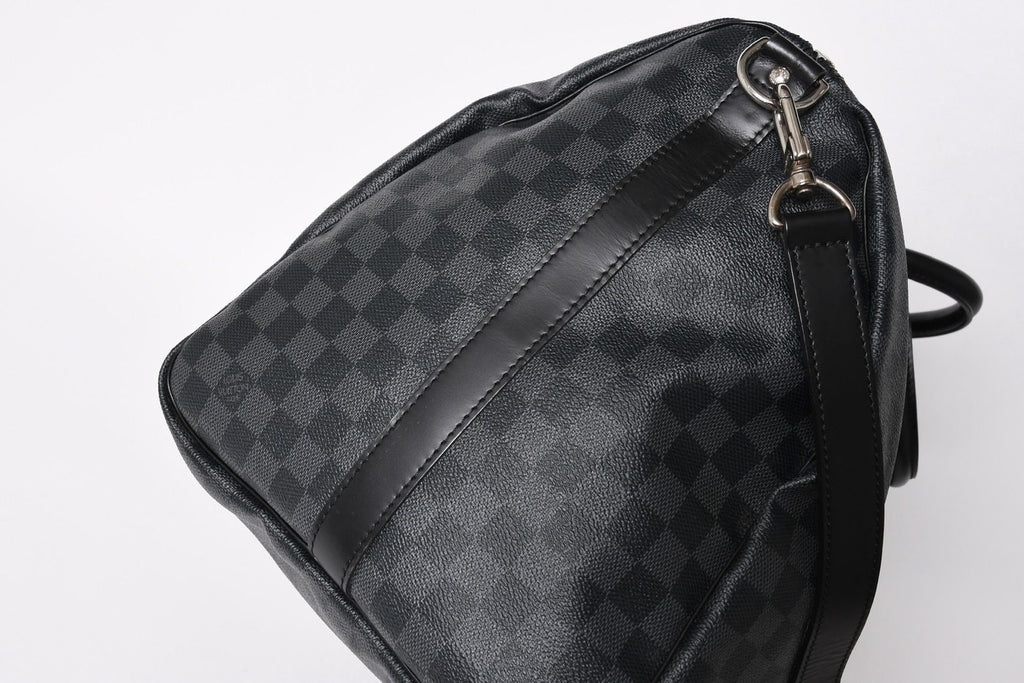 Louis Vuitton Keepall Bandouliere 55 Boston Bag Damier Graphite Black — view 7