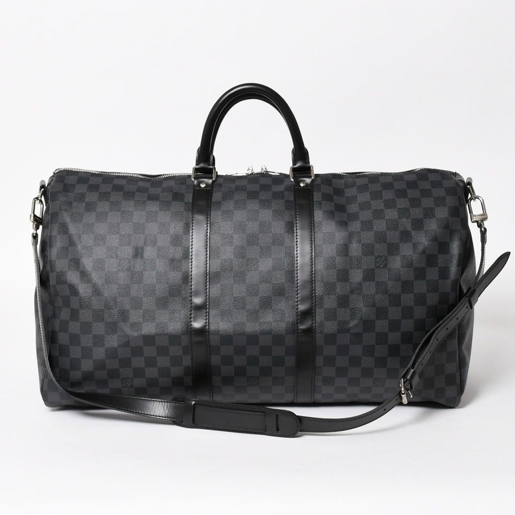 Louis Vuitton Keepall Bandouliere 55 Boston Bag Damier Graphite Black