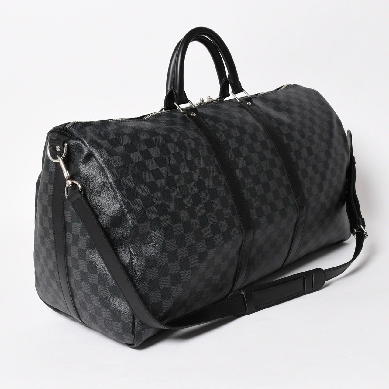 Louis Vuitton Keepall Bandouliere 55 Boston Bag Damier Graphite Black — view 3