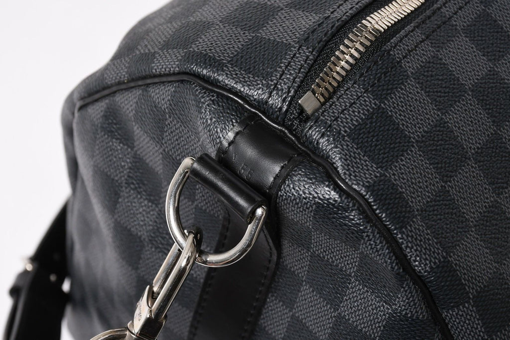 Louis Vuitton Keepall Bandouliere 55 Boston Bag Damier Graphite Black — view 6