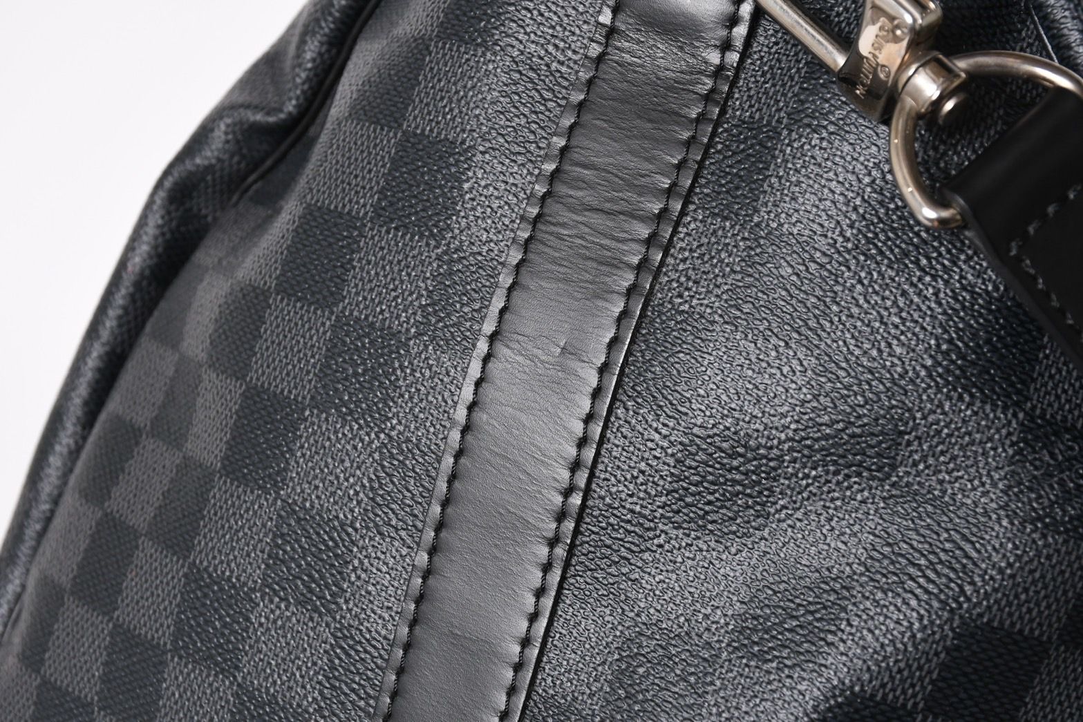 Louis Vuitton Keepall Bandouliere 55 Boston Bag Damier Graphite Black — view 8