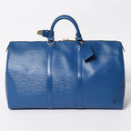 Louis Vuitton Boston Bag Epi Keepall 50 Blue Leather