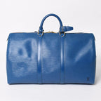 Louis Vuitton Boston Bag Epi Keepall 50 Blue Leather — view 2