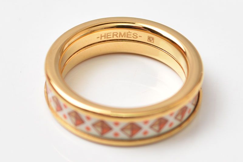 Hermes Ring Collier de Chien PM FI 54 Gold White — view 3