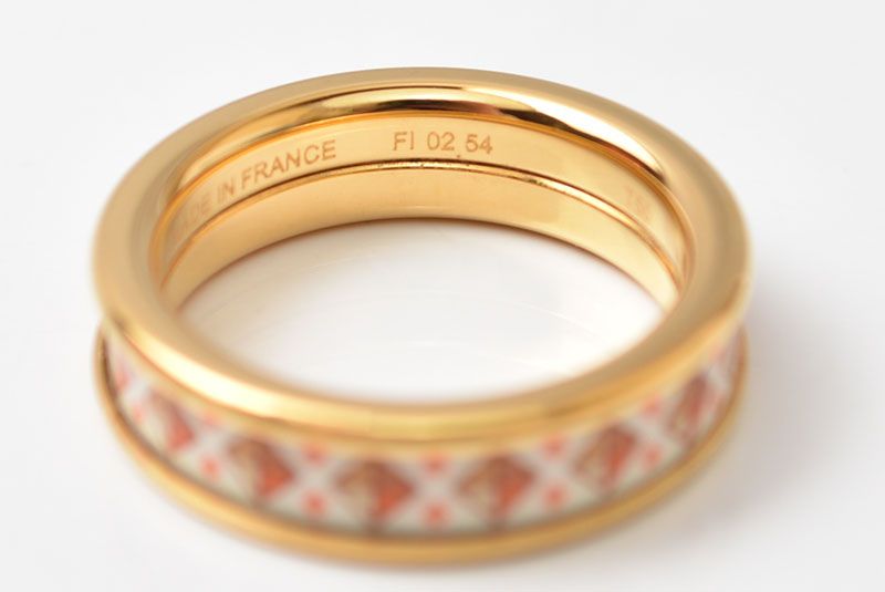 Hermes Ring Collier de Chien PM FI 54 Gold White — view 6
