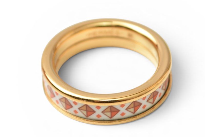 Hermes Ring Collier de Chien PM FI 54 Gold White — view 4
